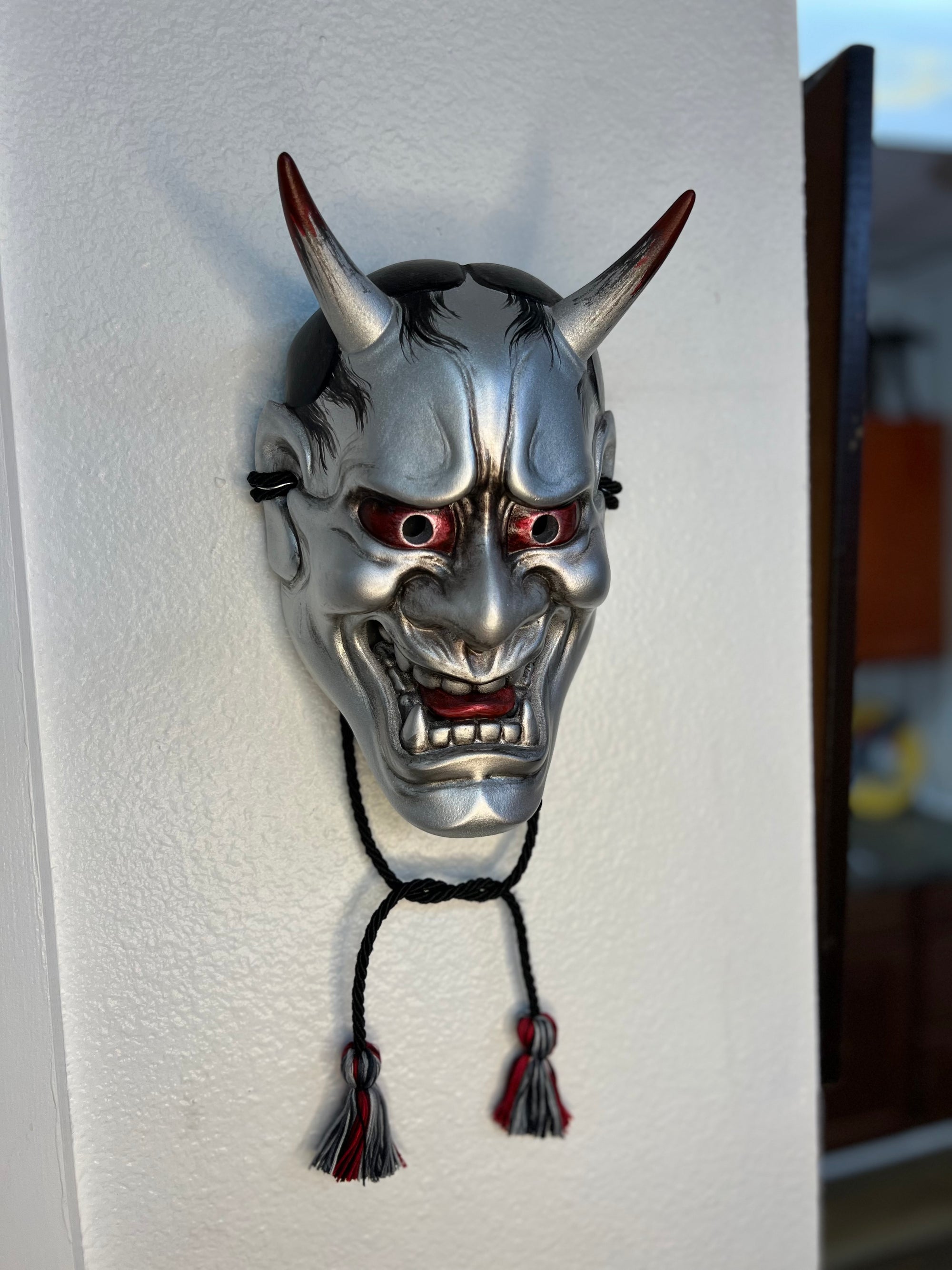 Chrome Painted Hannya Mask - Ready to Ship