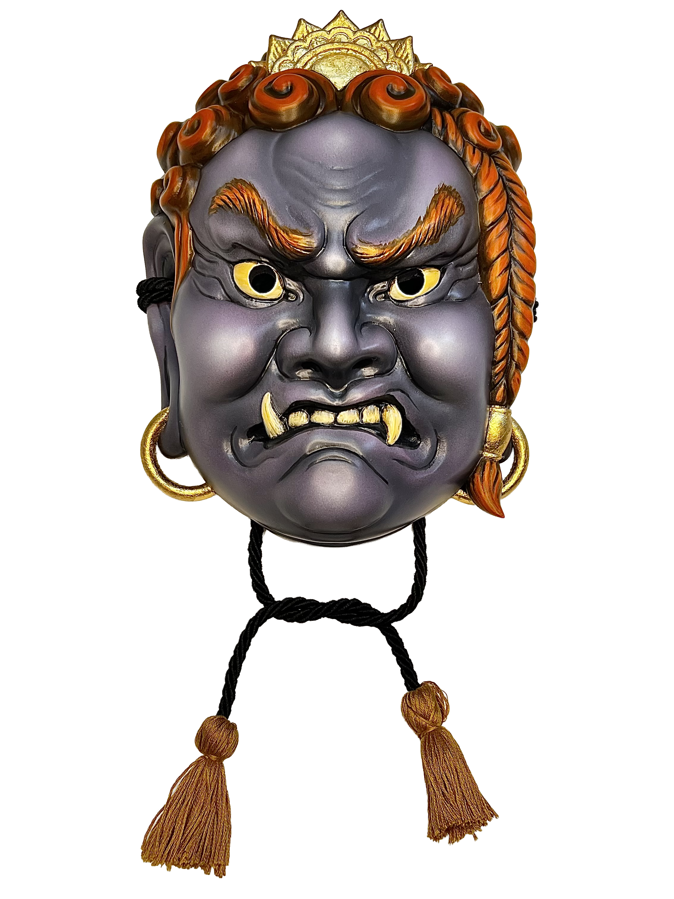 Painted Fudo Myo Mask - Ready to Ship